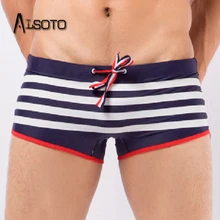 Летний Мужской купальный костюм сексуальные Полосатые плавки спортивные шорты мужские шорты для плавания плавки для мужчин Sungas De Praia Ho мужские s
