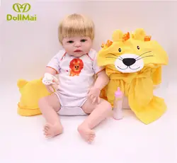 55 см красивые голубые глаза силиконовые Reborn Baby boy куклы Reborn Ванна игрушка Bebe подарок Reborn Baby куклы для детей лучший подарок NPK