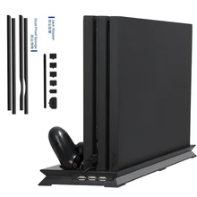 PS4 Pro Вентилятор охлаждения вертикальная подставка двумя контроллерами зарядная док-станция USB Hub+ DIY пыли предотвратить Пылезащитная сетка для Playstation 4 Pro
