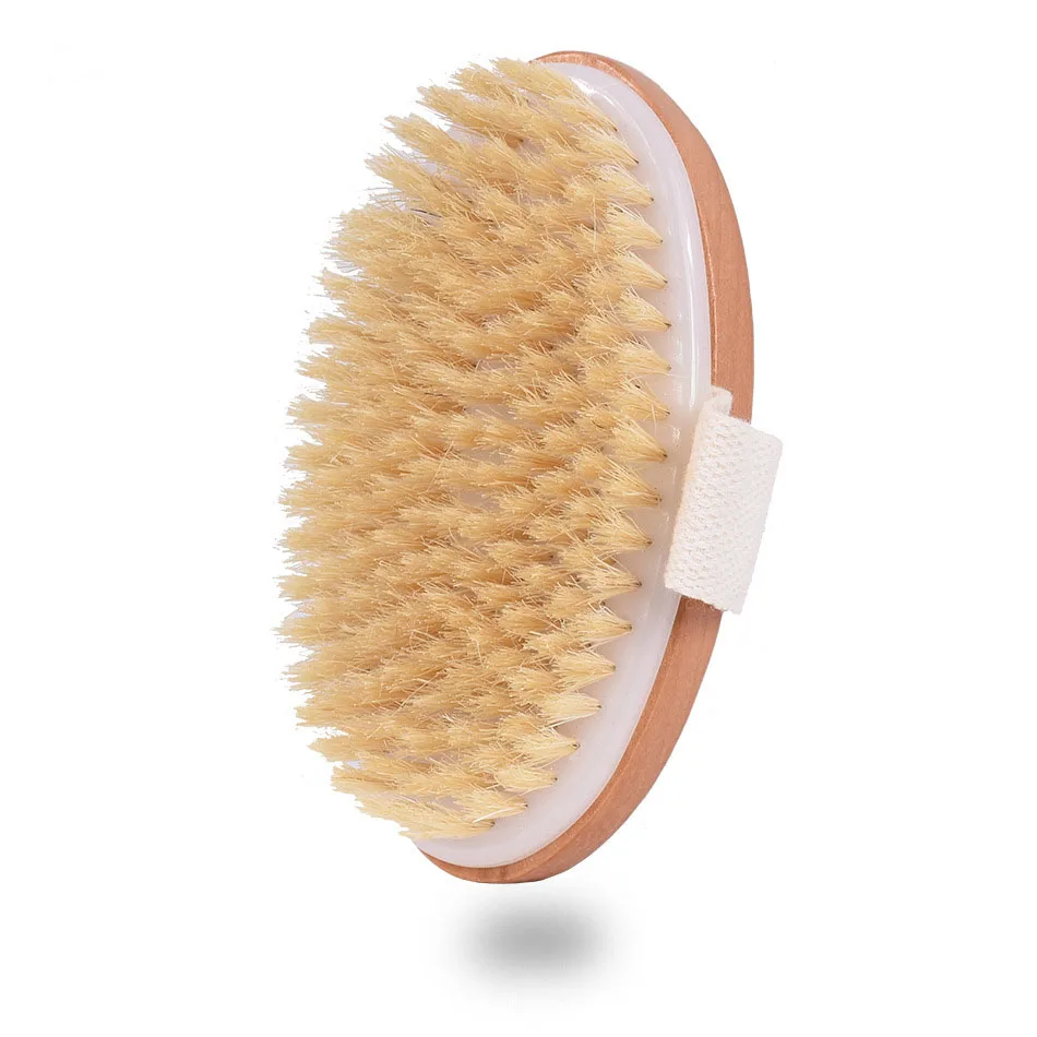 

Pumice Dry Massage Natural Bristle Body Back Wash Exfoliating Shower Brush For Bath Wooden Accessories