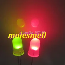 50 шт в наборе, 5 мм Dual Bi Цвет Полар-флиса изменение красный/зеленый светодиод рассеянного светодиоды 2-контактный Led