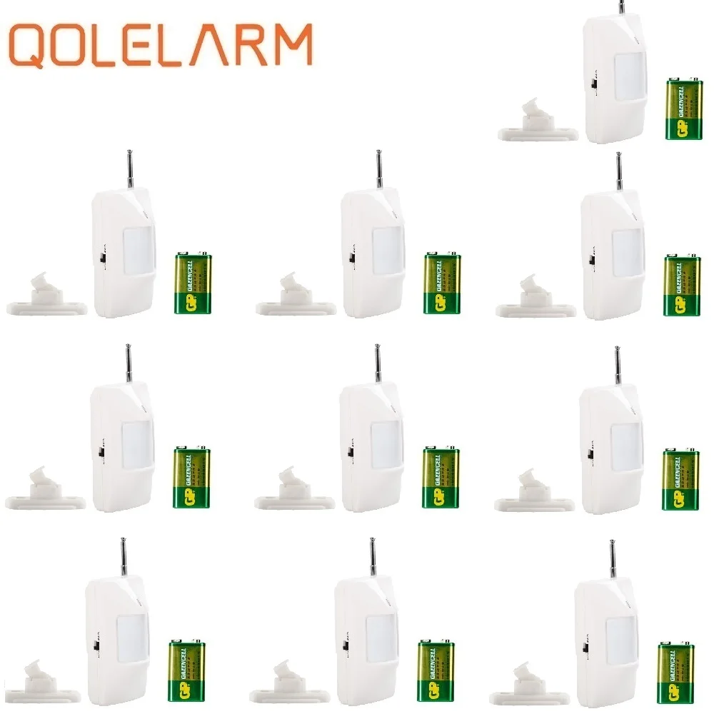 

Qolelarm 4pcs/10pcs each lot 433MHz 1527 Wireless PIR Detector Motion Sensor Detector movement alarm for GSM PSTN Home Alarm