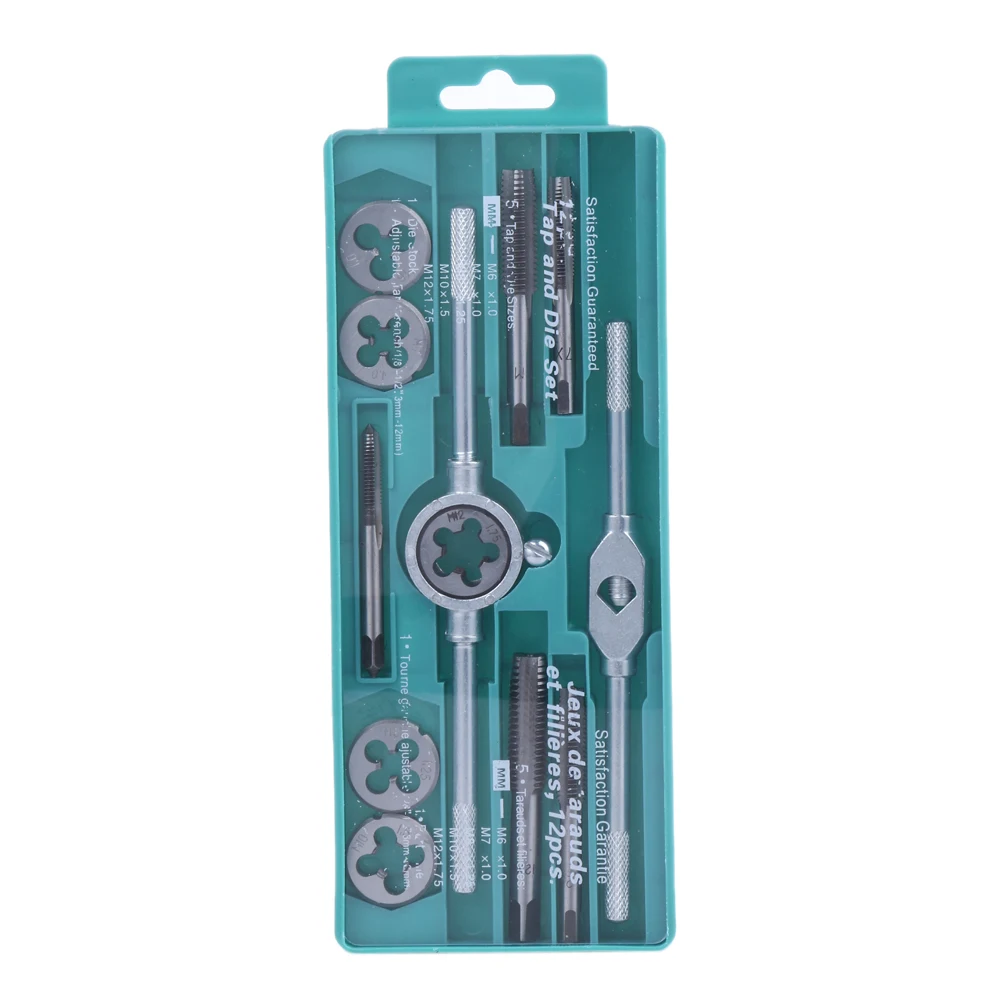 

1 Set Metric Hand Tap and Die Set Screw Thread Plugs Straight Taper Reamer Tools Adjustable Taps Dies Wrench