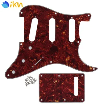 

NEW Red Tortoise Vintage 8 Hole Electric Guitar Pickguard SSS Scratch Plate & Back Plate Tremolo Cover & Screws for FD Strat