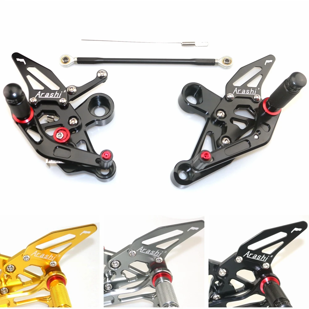 CNC Adjustable Rear Set Rearsets Footrest Foot Rest For YAMAHA FZ09 MT09 2014 2015 2016 2017in