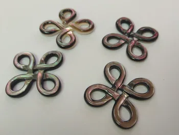 

25mm(1") 5pcs genuine black grey pearl Shell Celtic knot connector white mother of pearl / mop pendant jewelry making supplier