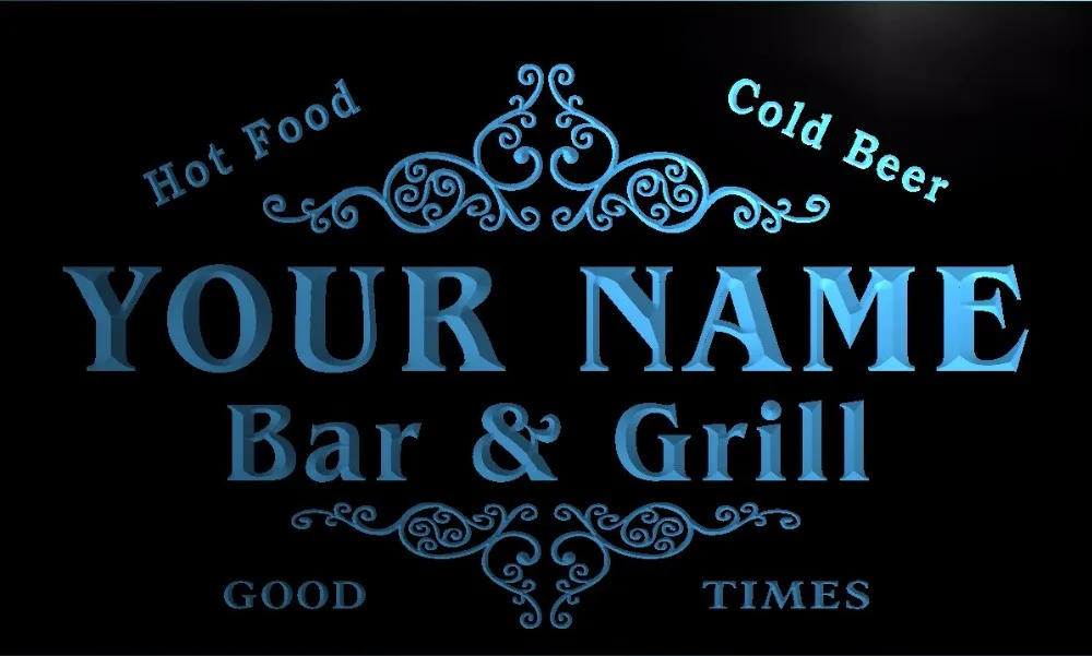 

TM058 Name Personalized Custom Family Bar & Grill Beer Home Gift LED Neon Light Signs