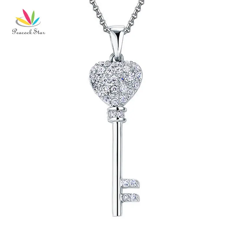Павлин Звезда любви ключ серебро 925 пробы кулон Цепочки и ожерелья ювелирных изделий CFN8029