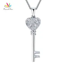 Pavo real Amor de la Estrella Clave CFN8029 Sólida Plata de ley 925 Colgante de Collar de La Joyería