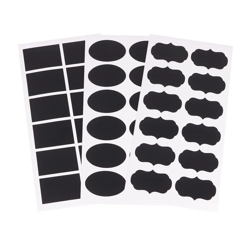 набор меловых наклеек 5*3,5 см 16 шт. фигурные стикеры. доска для наклеек. доска для наклеек. наклейки черные меловые.