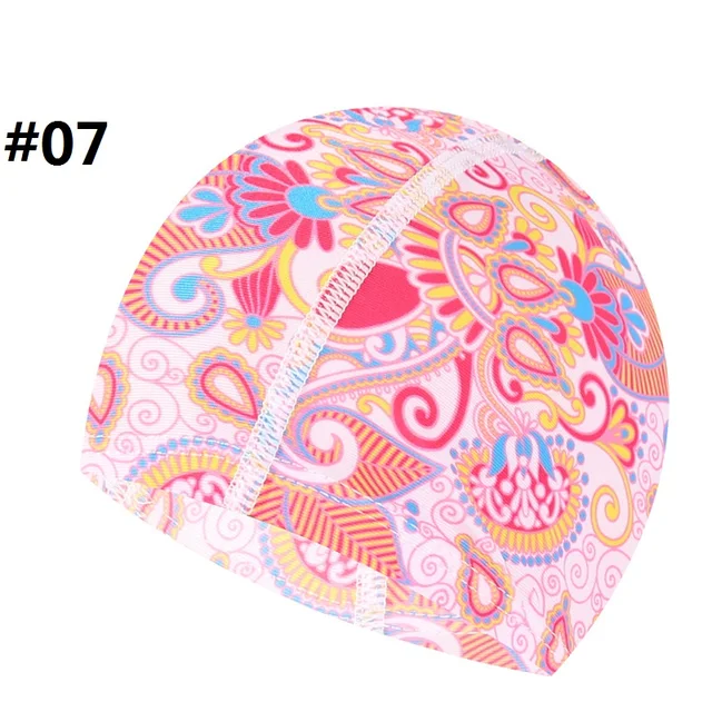 2019 Multi Prints Fabric Swimming Cap Swiming Pool Protect Long Hair