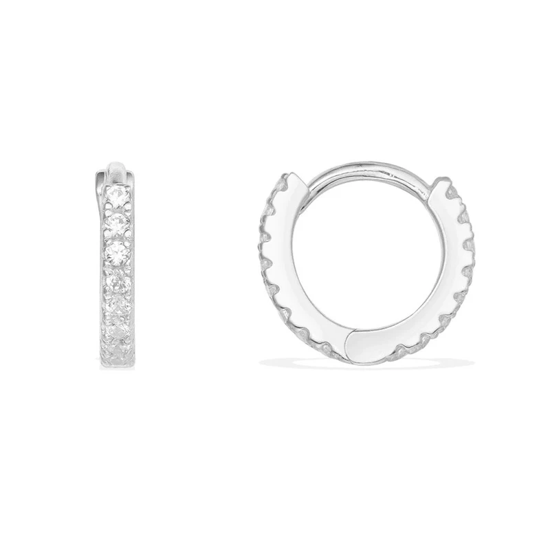 

[MeiBaPJ]Real 925 Sterling Silver Simple Personality Earrings for Women with AAA High Quality Stones Fine Jewelry