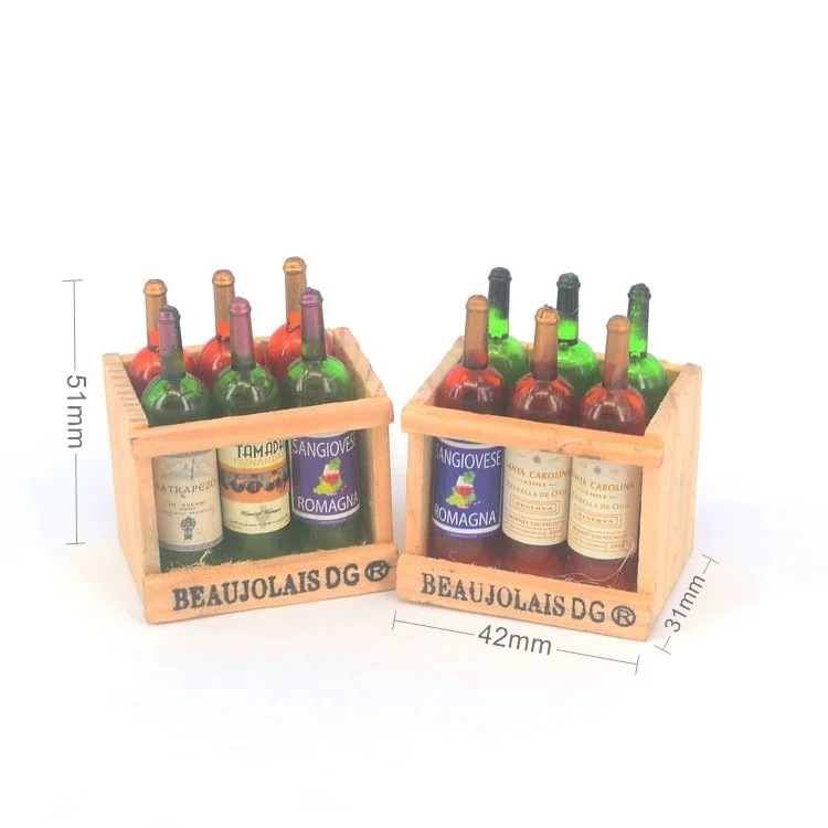 Dollhouse Miniature Red Wine Bottles 1:12 toy Dollhouse Kitchen furniturev!K7T