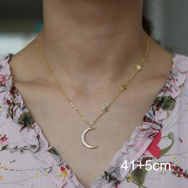 2018-New-cz-moon-star-charm-necklace-gold-rose-silver-color-choker-double-chain-delicate-sparking.jpg_640x640 (3)
