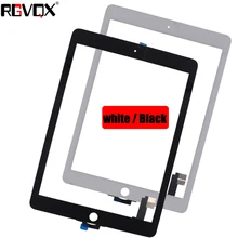 RLGVQDX White/Black Front Glass For Ipad 6 For Ipad Air 2 A1567 A1566 Touch Screen Digitizer Replacement TP