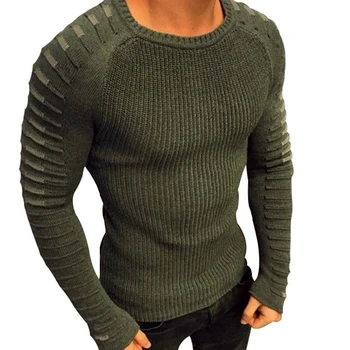 

Autumn Winter Sweater Men 2019 Casual Knitted Pullover Men Sweater Plus Size Slim Solid O-Neck Pullover Sweater Men M-3XL