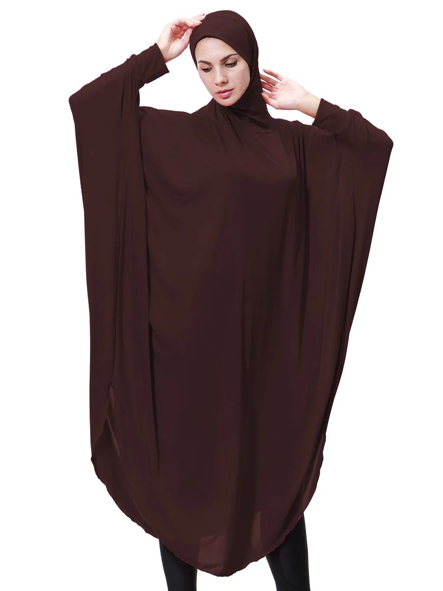 Для женщин мусульманскую одежду платок леди Тобе платье хиджаб молитва рукав «летучая мышь» Ближний Восток исламский Халат с капюшоном Абаи платье хиджаб 9131