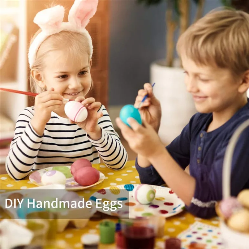 Easter Eggs 50pcs Plastic Easter Eggs DIY Easter Eggs Plastic Eggs 8pcs Color Pens DIY Decorations #3A08 (3)