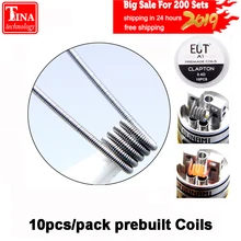Готовые катушки 10 шт. A1/Alien Clapton/Alien V2/плавленые Clapton и Clapton готовые катушки SS316L для RDA RTA атомайзер мод DIY катушка