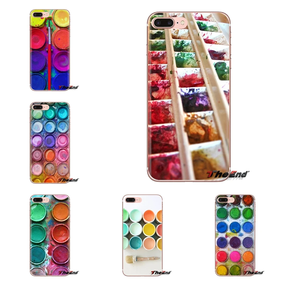 

For Xiaomi Redmi 4A S2 Note 3 3S 4 4X 5 Plus 6 7 6A Pro Pocophone F1 Watercolor Set Paint Box Soft Transparent Cases Covers