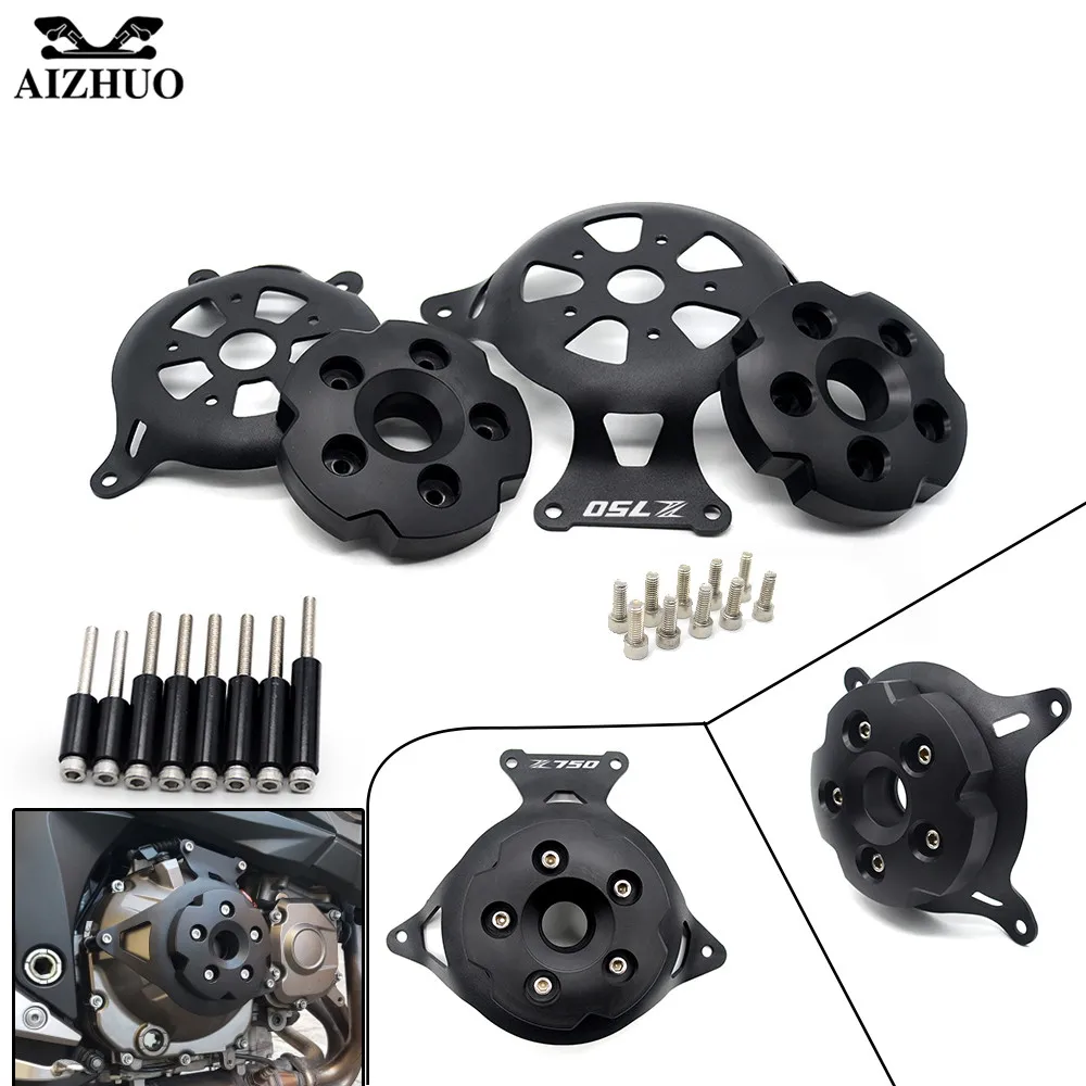 With Z750 LOGO Motorcycle Accessories Engine Stator Cover Engine Protective Cover Protector For KAWASAKI Z750 13 14 2015 2016