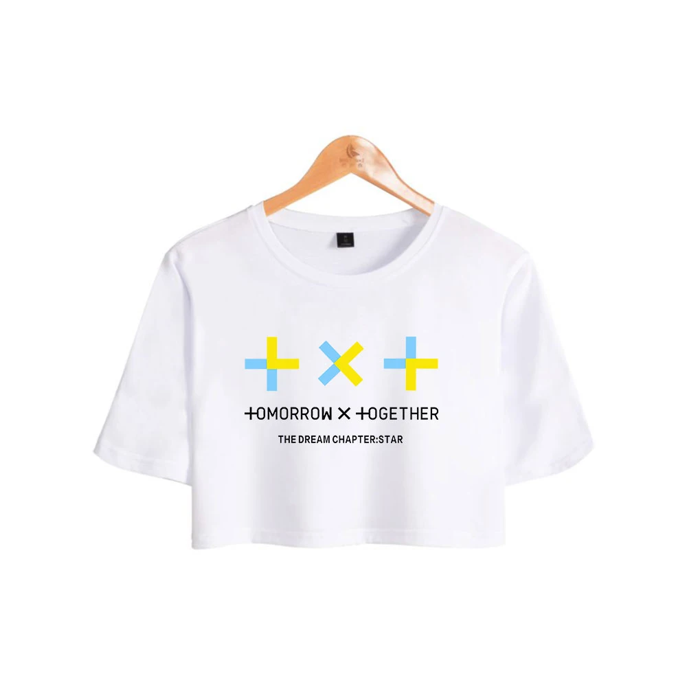 Женская короткая футболка с коротким рукавом Kpop TXT TOMORROW X TOGETHER Group летний пуловер