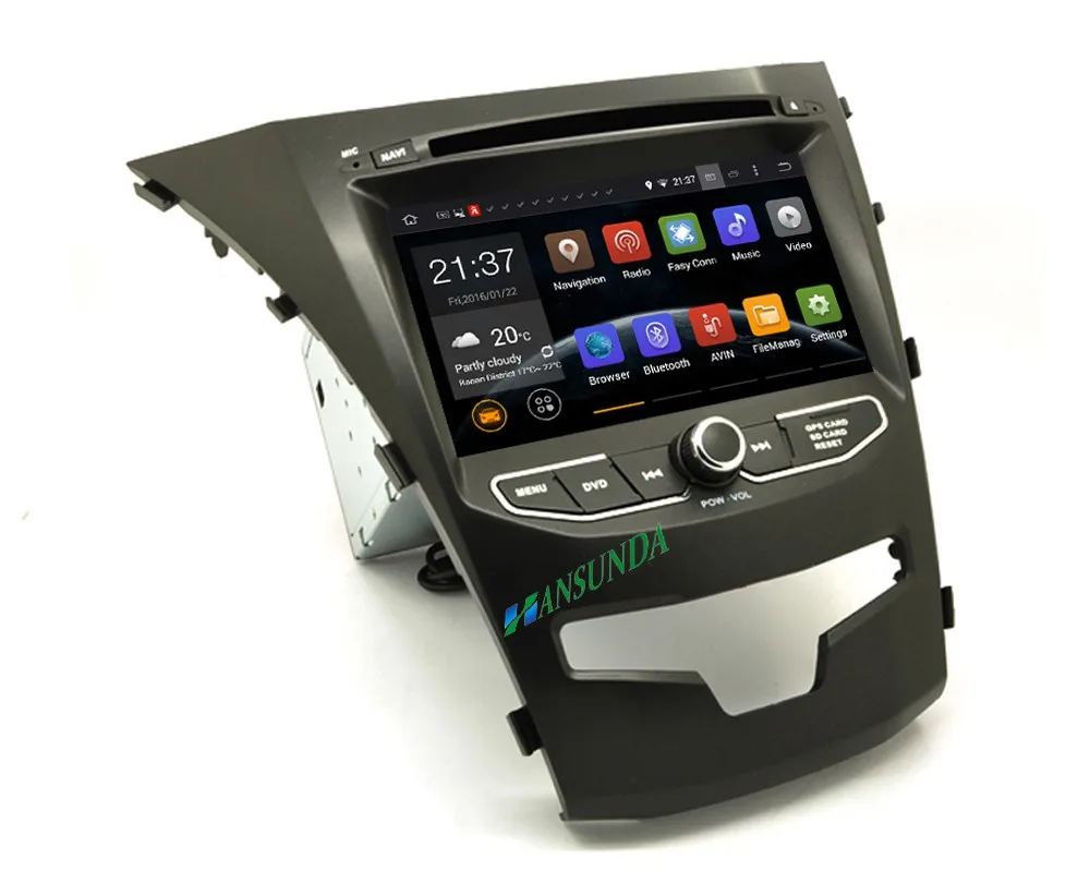 Top 2G+16G Pure android 6.0 Car DVD GPS for SsangYong New Actyon/Korando 2014 with 3/4G WIFI Capacitive screen Quad Core Stereo NAVI 2