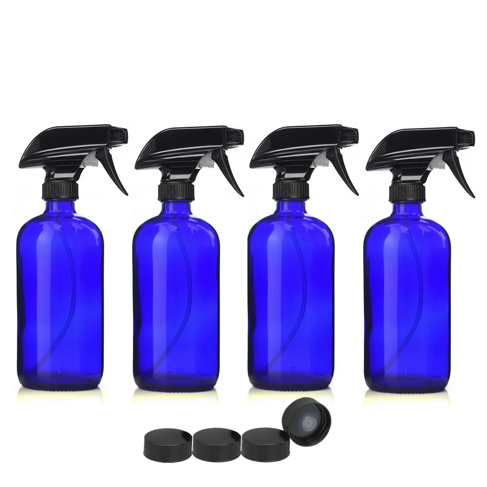 4 X 500ml Glass Spray Bottle Empty Refillable 16 Oz Cobalt Blue Container Trigger Spray Top for Essential Oils Homemade Cleaners 4 X 500ml Glass Spray Bottle Empty Refillable 16 Oz Cobalt Blue Container Trigger Spray Top for Essential Oils Homemade Cleaners