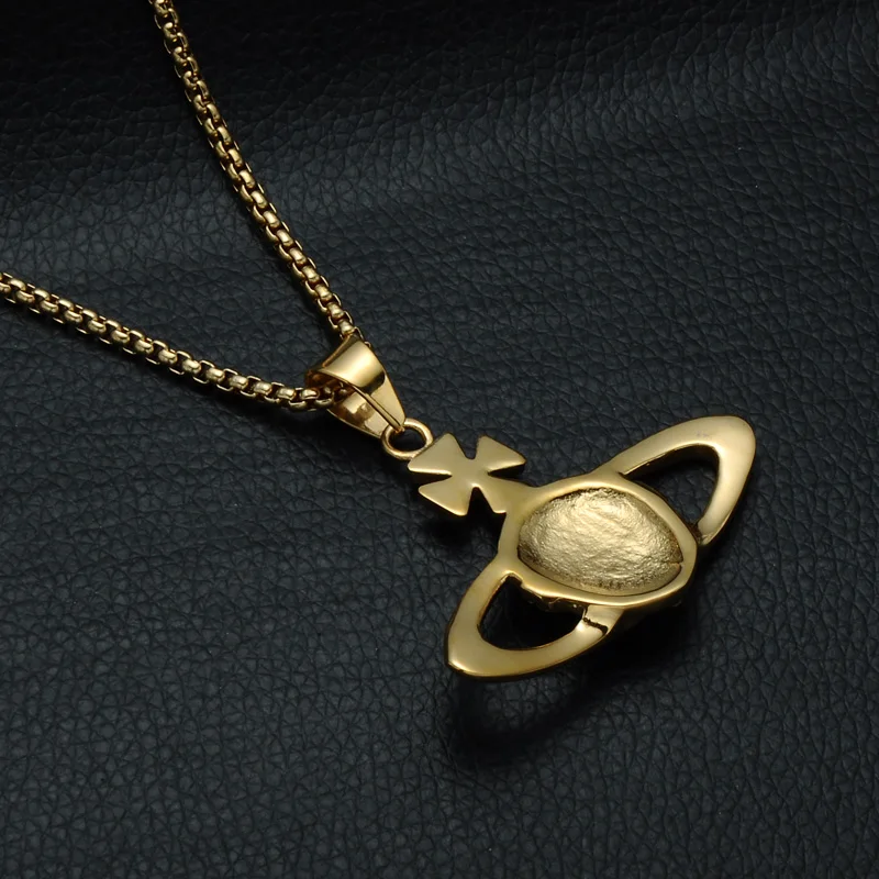 Хип-хоп Bling льдом крест ожерелья с изображением планет Титан Нержавеющая сталь очаровательные ожерелья и кулоны из нержавеющей стали для Для мужчин Для женщин ювелирные изделия