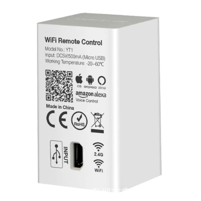 MiBOXER YT1 DC5V/500mA(Micro USB) WiFi Пульт дистанционного управления совместим с 2,4 ГГц РЧ серии продукта смартфон приложение Wi-Fi беспроводной контроллер