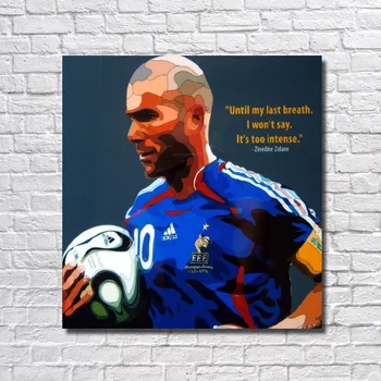 

Zinedine Zidane Football Poster Pop Art 100% Handmade oil painting on Canvas ball Star figure poster for living room home decor