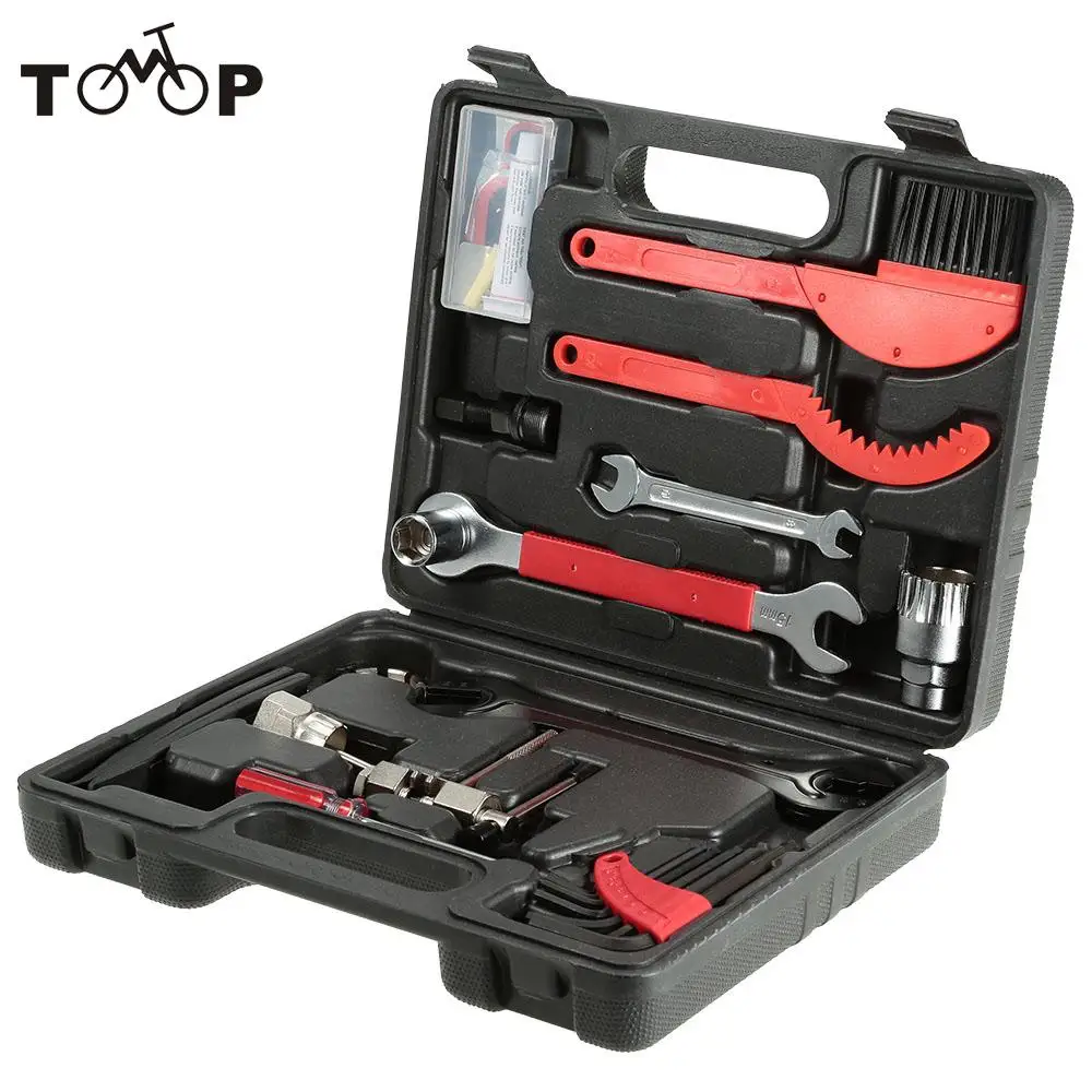 

Lixada 14 in 1 Bike Bicycle Cycling Repair Tool Kits Set Universal Home Outdoor Hub Cone Spanners Chain Rivet Extractor Toolbox