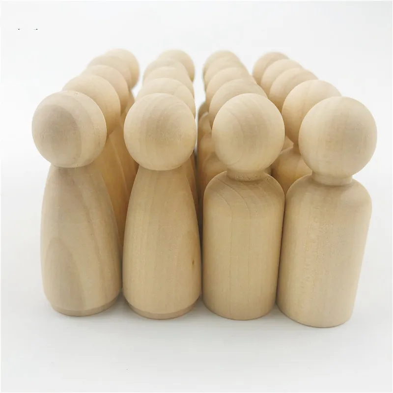 Christmas-Large-Peg-Dolls-Unfinished-Weddings-Home-Decor-20pc-65mm-women-men-Kids-Gift-Parent