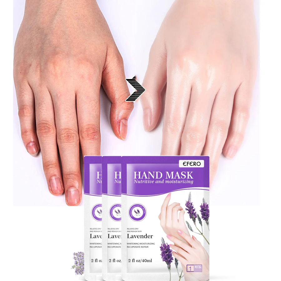 

1Pair Hand Mask Moisture Lavender Smooth Hand Mask Nourish Whitening Cream Skin Care Anti-Aging Brightening Hand Glove Mask Care