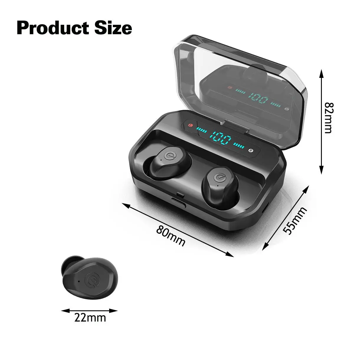 TWS 5,0, bluetooth, 9D, стерео наушники, беспроводные наушники, IPX7, водонепроницаемые наушники, спортивные наушники с 3500 мАч, внешний аккумулятор