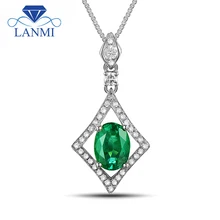 Фантастические овальные 6x8 мм драгоценных камней из чистого белого золота 14 К натуральный изумруд с бриллиантами свадебные вечерние ожерелья