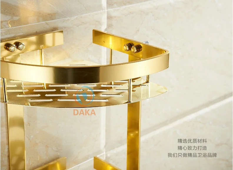 Bathroom Accessories,Fashion Gold Design Shower Shampoo&Toilet Storage Shelf/Wall Mounted Bathroom Modern Basket/Bath furniture