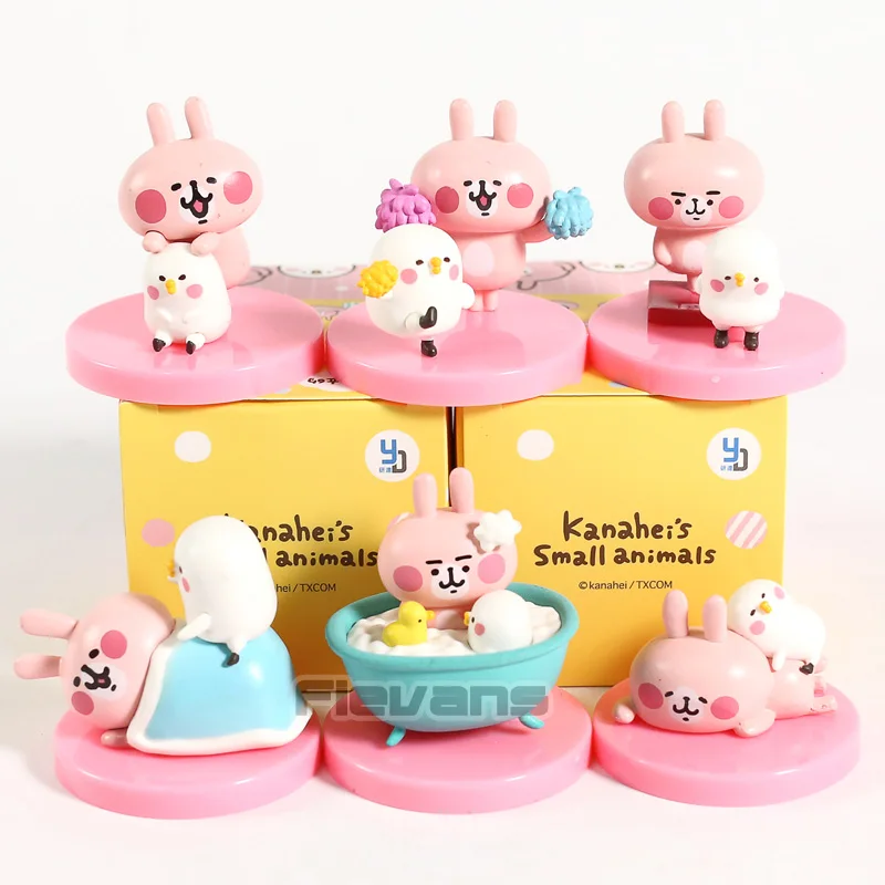 

Kanahei's Small Animals Usagi Pisuke Mini PVC Figures Collectible Model Toys 6pcs/set