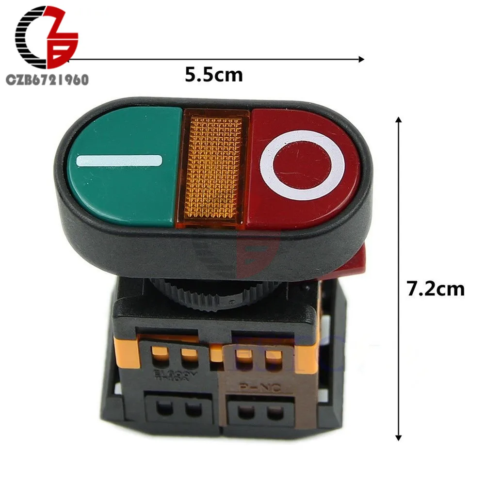 

Start Stop Push Button Light Indicator Momentary Switch Red Green Power ON OFF