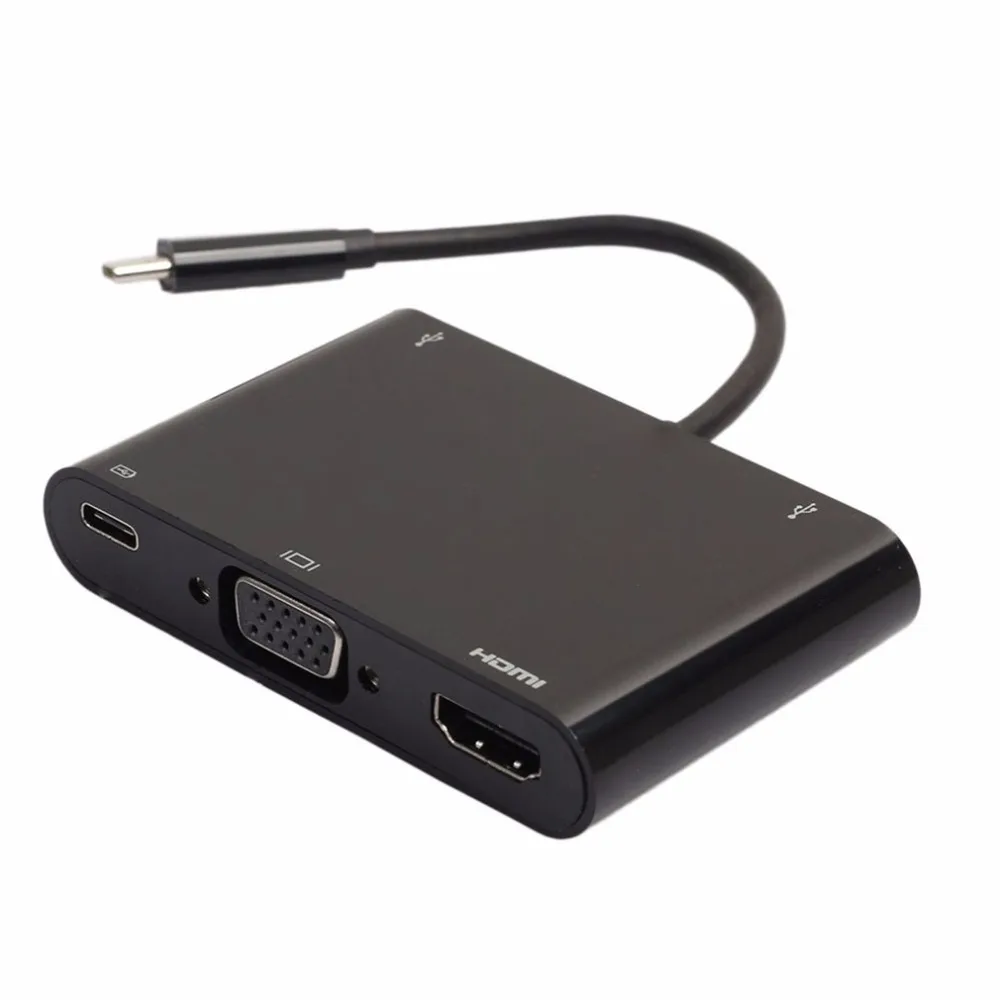 Multifunctional Type C to HDMI VGA USB 3 0 Converter Adapter For Computer Laptop Tablet HDTV
