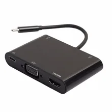 Multifunctional Type-C to HDMI VGA USB 3.0 Converter Adapter For Computer Laptop Tablet HDTV Display Video Audio Transfer