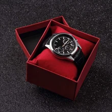 Новое поступление, красная коробка для часов, картонная подарочная коробка, прямоугольная Высококачественная упаковочная коробка для кварцевых часов, коробка для украшений, рождественский подарок