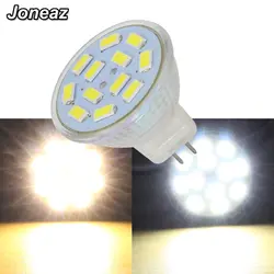 Joneaz 1X lampara led 12 В лампочки MR11 spotlight 3 Вт стеклянный стакан лампа маленький размер 5730 12 светодиодов 6000 К 3000 К домашнего освещения