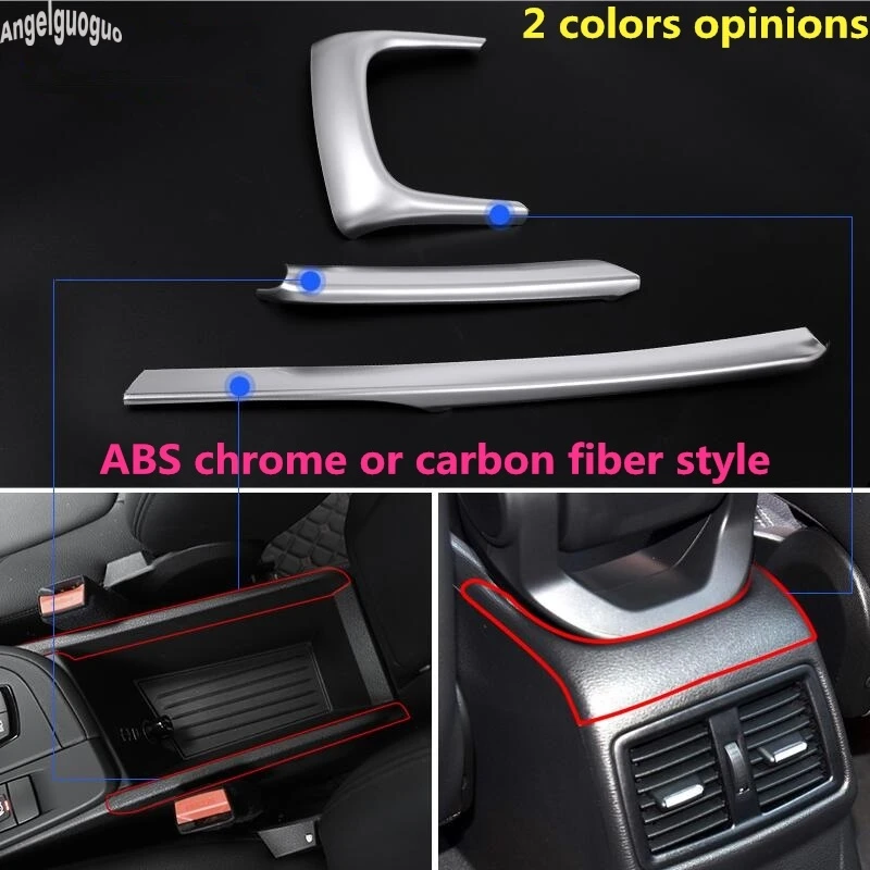 

For BMW X1 F48 2016-19 ABS carbon fiber/chrome styling Car Center Console side Trim frame cover handrail box air outlet sticker