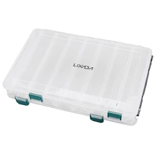 14 отсеков Двусторонняя высокая прочность прозрачный видимый пластик Fly рыболовная приманка коробка с для сливного отверстия 27*18*4,7 см