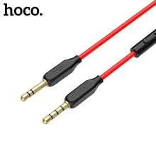 HOCO Cable de Audio estéreo Jack 3,5mm macho a macho 3,5mm Jack Aux Cable para iPhone coche auricular altavoz reproductor Aux con micrófono