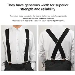 New Mens Clip-on Suspenders 130cm Y-Shape Adjustable Durable Braces New Fashion Solid Elastic Belts Straps Braces High Quality