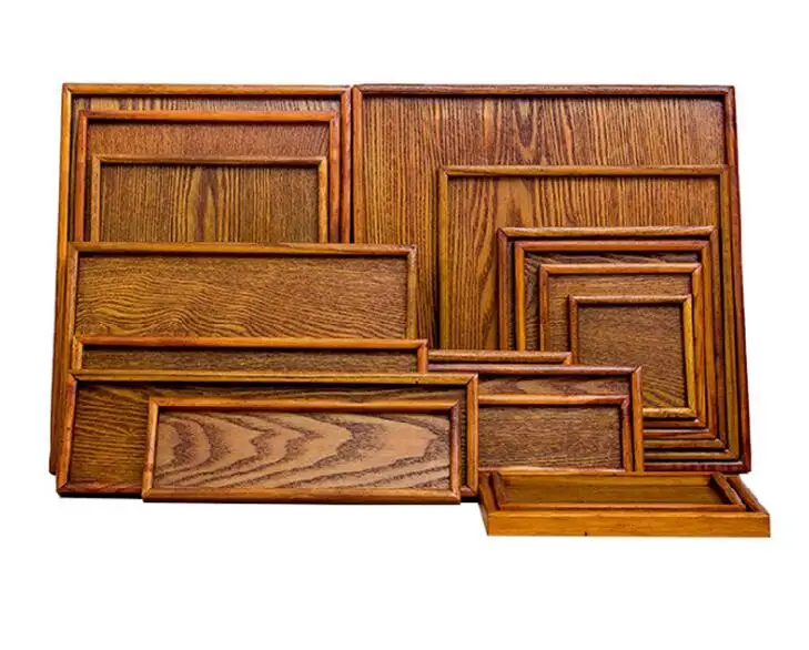 1PC 9 Size Wooden Tray Home Daily Tea Fruits Sundry Goods Storage Tray Korean Japanese Wood Tea W0041