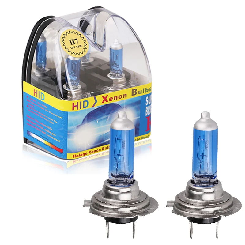 

2pcs 12 V H7 55W High Power H7 Halogen Bulb 6000k Super Bright White Car Headlight Lamp Fog Lights Car Light Source Car Styling