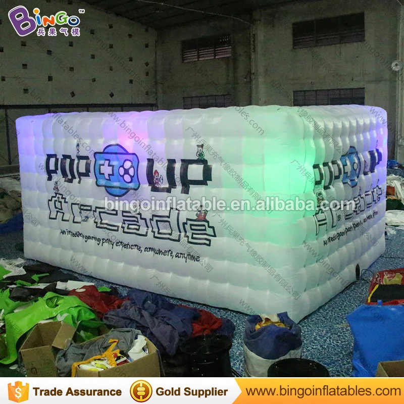  Advertising tent type 5.5X3.5X2.5 M LED lighting inflatable kiosk with customized digital printing 